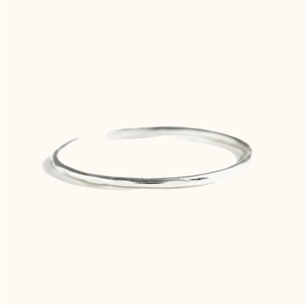 Able Silver Hammered Stacking Rings